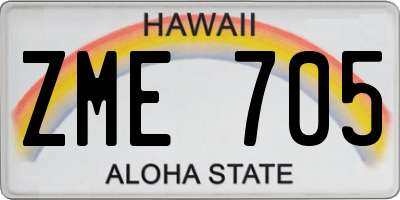 HI license plate ZME705