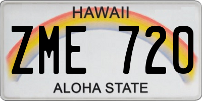 HI license plate ZME720