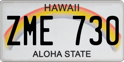 HI license plate ZME730
