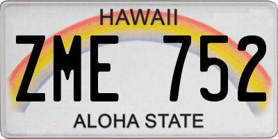 HI license plate ZME752