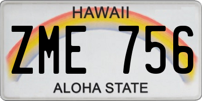 HI license plate ZME756
