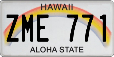 HI license plate ZME771