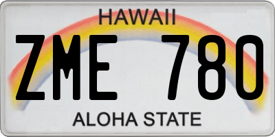 HI license plate ZME780