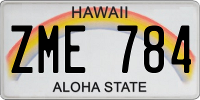 HI license plate ZME784