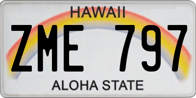 HI license plate ZME797