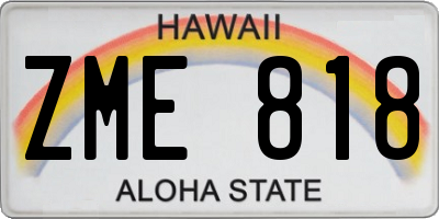 HI license plate ZME818