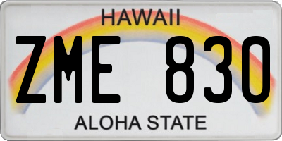 HI license plate ZME830