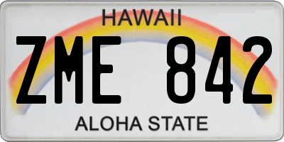 HI license plate ZME842