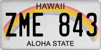 HI license plate ZME843