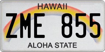 HI license plate ZME855