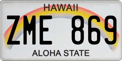 HI license plate ZME869