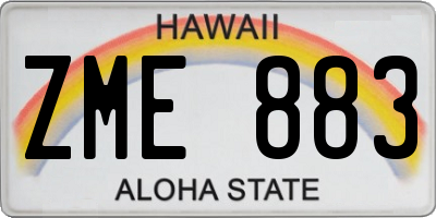 HI license plate ZME883