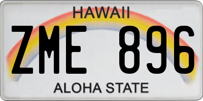 HI license plate ZME896