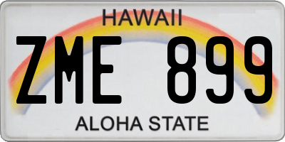 HI license plate ZME899