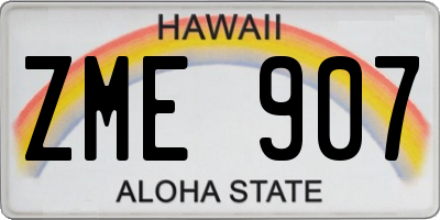 HI license plate ZME907
