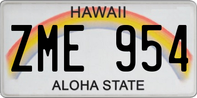 HI license plate ZME954