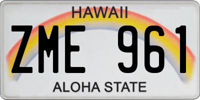 HI license plate ZME961