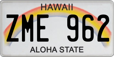 HI license plate ZME962