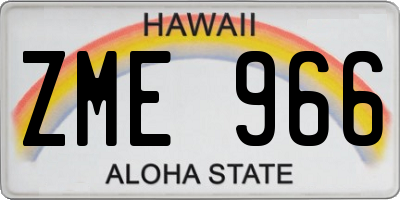 HI license plate ZME966