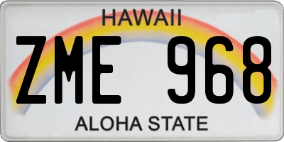 HI license plate ZME968