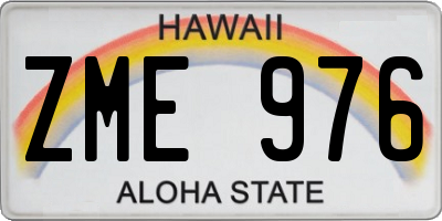 HI license plate ZME976