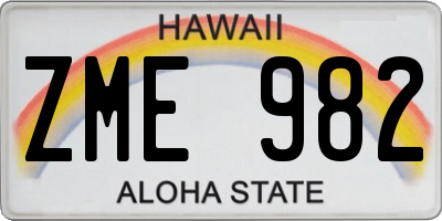 HI license plate ZME982
