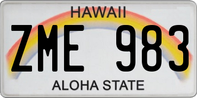 HI license plate ZME983