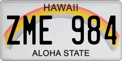 HI license plate ZME984