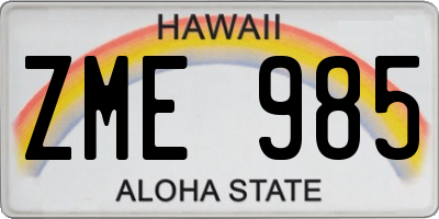 HI license plate ZME985
