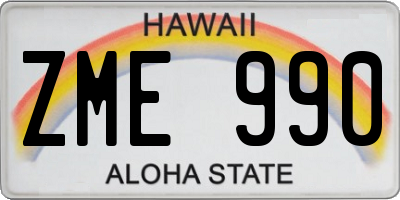 HI license plate ZME990