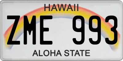HI license plate ZME993