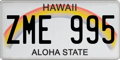 HI license plate ZME995