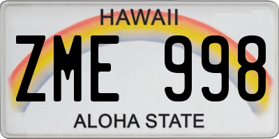 HI license plate ZME998