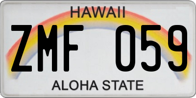 HI license plate ZMF059