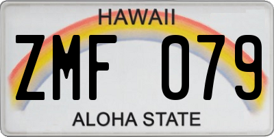HI license plate ZMF079