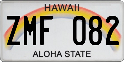 HI license plate ZMF082
