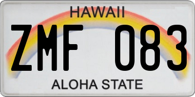 HI license plate ZMF083