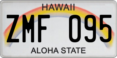 HI license plate ZMF095