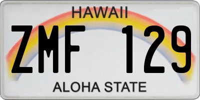 HI license plate ZMF129