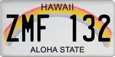 HI license plate ZMF132