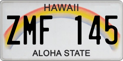 HI license plate ZMF145