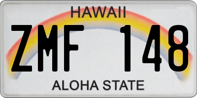 HI license plate ZMF148