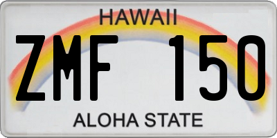 HI license plate ZMF150