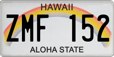 HI license plate ZMF152