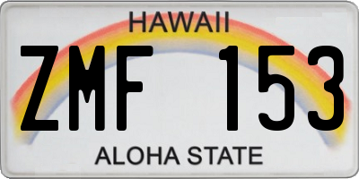 HI license plate ZMF153