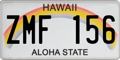 HI license plate ZMF156