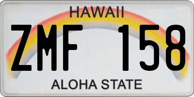 HI license plate ZMF158