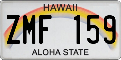 HI license plate ZMF159