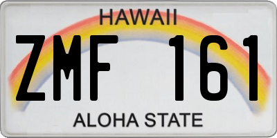 HI license plate ZMF161