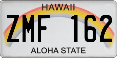 HI license plate ZMF162